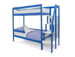 Двухъярусная кровать Svogen с бортиком синий в Трёхгорном - tryohgornyj.mebel74.com | фото