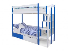 Двухъярусная кровать Svogen с ящиками сине-белый в Трёхгорном - tryohgornyj.mebel74.com | фото