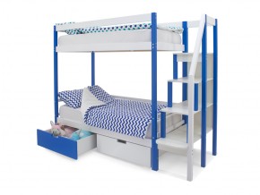 Двухъярусная кровать Svogen с ящиками сине-белый в Трёхгорном - tryohgornyj.mebel74.com | фото 3