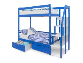 Двухъярусная кровать Svogen с ящиками синий в Трёхгорном - tryohgornyj.mebel74.com | фото 2