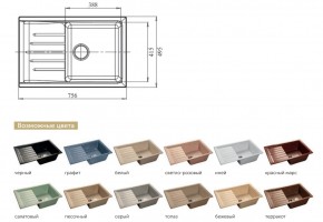 Каменная мойка GranFest Practik GF-P760L в Трёхгорном - tryohgornyj.mebel74.com | фото 2