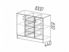 Комод К1000-2Д ЛДСП венге-лоредо в Трёхгорном - tryohgornyj.mebel74.com | фото 2