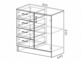 Комод К800-1Д ЛДСП венге-лоредо в Трёхгорном - tryohgornyj.mebel74.com | фото 2