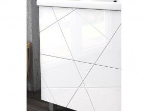 Комплект мебели в ванную Geometry 800 белый с пеналом в Трёхгорном - tryohgornyj.mebel74.com | фото 4