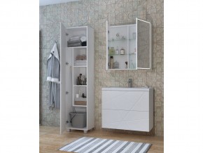Комплект мебели в ванную Geometry 800 белый с пеналом в Трёхгорном - tryohgornyj.mebel74.com | фото 5
