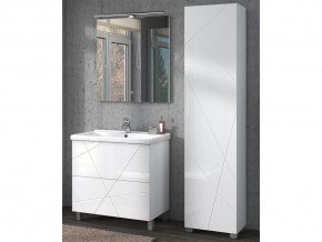 Комплект мебели в ванную Geometry 800 белый с пеналом в Трёхгорном - tryohgornyj.mebel74.com | фото 6