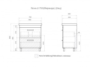 Комплект мебели в ванную Nova 700 2 ящика в Трёхгорном - tryohgornyj.mebel74.com | фото 5