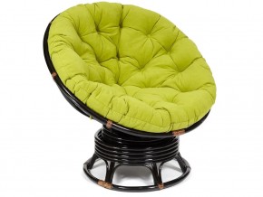 Кресло-качалка Papasan w 23/01 B с подушкой Antique brown, флок Олива в Трёхгорном - tryohgornyj.mebel74.com | фото