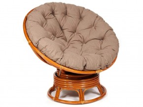 Кресло-качалка Papasan w 23/01 B с подушкой Cognac, экошерсть Коричневый в Трёхгорном - tryohgornyj.mebel74.com | фото