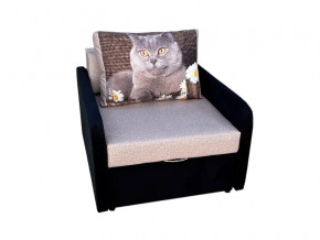 Кресло кровать Канзасик с подлокотниками кот с ромашками-2 в Трёхгорном - tryohgornyj.mebel74.com | фото 1