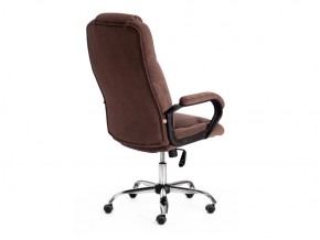 Кресло офисное Bergamo хром флок коричневый в Трёхгорном - tryohgornyj.mebel74.com | фото 3