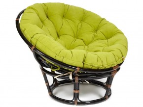 Кресло Papasan 23/01 W с подушкой Antique brown, флок Олива в Трёхгорном - tryohgornyj.mebel74.com | фото