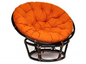 Кресло Papasan 23/01 W с подушкой Antique brown, ткань Оранжевый в Трёхгорном - tryohgornyj.mebel74.com | фото