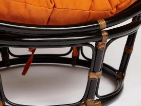 Кресло Papasan 23/01 W с подушкой Antique brown, ткань Оранжевый в Трёхгорном - tryohgornyj.mebel74.com | фото 3