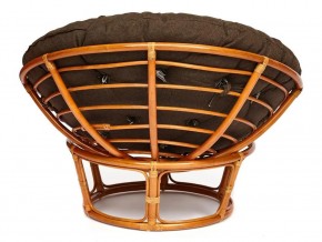 Кресло Papasan 23/01 W с подушкой Cognac, ткань Коричневый в Трёхгорном - tryohgornyj.mebel74.com | фото 2