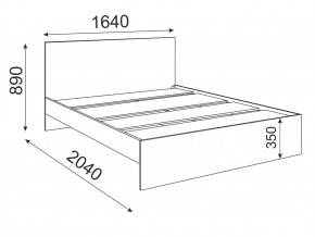 Кровать 1600 Осло модуль М14 с настилом Лайт Белый в Трёхгорном - tryohgornyj.mebel74.com | фото 2