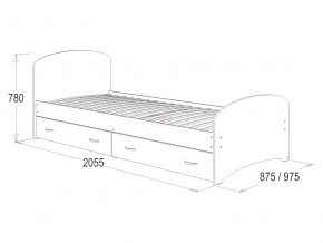 Кровать-6 одинарная с 2-мя ящиками 800*2000 млечный дуб в Трёхгорном - tryohgornyj.mebel74.com | фото 2