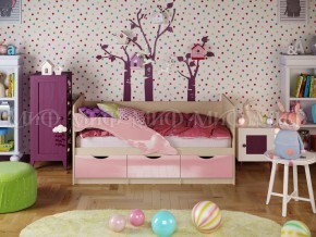 Кровать Дельфин-1 1600 Розовый металлик в Трёхгорном - tryohgornyj.mebel74.com | фото