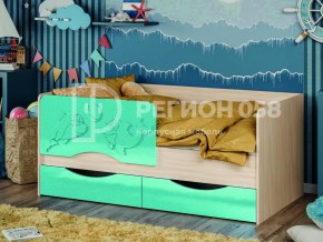 Кровать Дельфин-2 МДФ Бирюза металлик в Трёхгорном - tryohgornyj.mebel74.com | фото