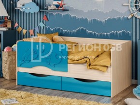 Кровать Дельфин-2 МДФ Голубой металлик в Трёхгорном - tryohgornyj.mebel74.com | фото