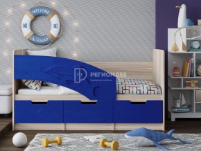 Кровать Дельфин-6 МДФ 1600 Темно-синий металлик в Трёхгорном - tryohgornyj.mebel74.com | фото