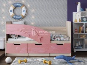 Кровать Дельфин-6 МДФ 1800 Розовый металлик в Трёхгорном - tryohgornyj.mebel74.com | фото