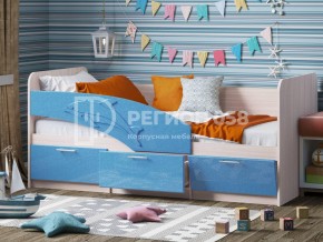 Кровать Дельфин МДФ 1600 Голубой металлик в Трёхгорном - tryohgornyj.mebel74.com | фото 1