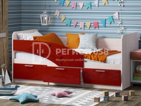 Кровать Дельфин МДФ 1600 Красный металлик в Трёхгорном - tryohgornyj.mebel74.com | фото