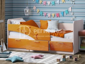 Кровать Дельфин МДФ 1600 Оранжевый металлик в Трёхгорном - tryohgornyj.mebel74.com | фото 1