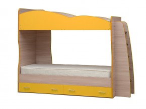 Кровать детская двухъярусная Юниор 1.1 желтая в Трёхгорном - tryohgornyj.mebel74.com | фото