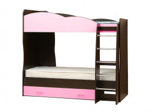 Кровать детская двухъярусная Юниор 2.1 светло-розовый в Трёхгорном - tryohgornyj.mebel74.com | фото