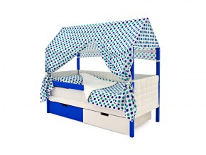 Кровать-домик мягкий Svogen с ящиками и бортиком сине-белый в Трёхгорном - tryohgornyj.mebel74.com | фото 3