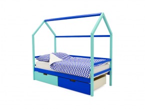 Кровать-домик Svogen с ящиками мятно-синий в Трёхгорном - tryohgornyj.mebel74.com | фото 1