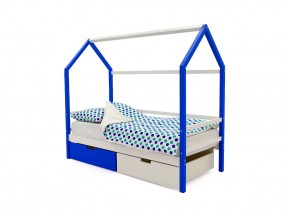 Кровать-домик Svogen с ящиками сине-белый в Трёхгорном - tryohgornyj.mebel74.com | фото