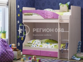 Кровать двухъярусная Бемби МДФ Лиловый металлик в Трёхгорном - tryohgornyj.mebel74.com | фото