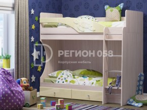 Кровать двухъярусная Бемби МДФ Ваниль глянец в Трёхгорном - tryohgornyj.mebel74.com | фото