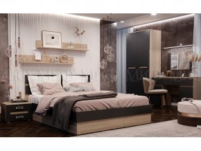 Кровать Ким 1400 Графит софт, сонома в Трёхгорном - tryohgornyj.mebel74.com | фото 2