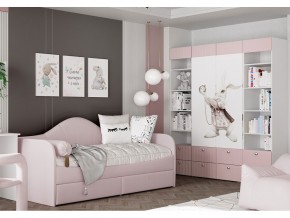 Кровать с мягкой обивкой Алиса ПМ-332.18 велюр розовый в Трёхгорном - tryohgornyj.mebel74.com | фото 3