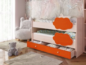 Кровать Соник с ящиком млечный дуб-оранж в Трёхгорном - tryohgornyj.mebel74.com | фото 1