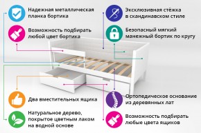 Кровать-тахта Svogen мягкая с ящиками и бортиком с фото мятный/динозаврики в Трёхгорном - tryohgornyj.mebel74.com | фото 2