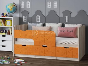Кровать Юниор-9 МДФ 1600 Оранжевый металлик в Трёхгорном - tryohgornyj.mebel74.com | фото