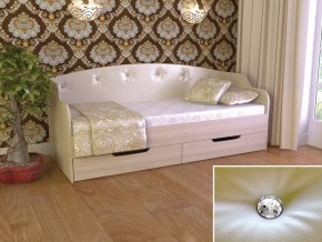 Кровать Юниор Тип 2 шимо светлый, белый перламутр 900х2000 в Трёхгорном - tryohgornyj.mebel74.com | фото