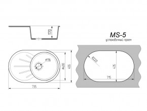 Кухонная мойка MS-5 в Трёхгорном - tryohgornyj.mebel74.com | фото 2