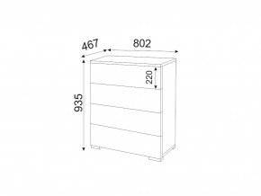 М05 (ручка брусок) Комод (4 ящика) в Трёхгорном - tryohgornyj.mebel74.com | фото