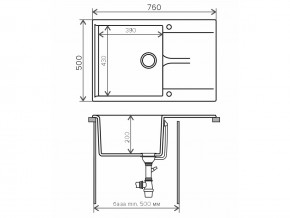 Мойка гранитная Gals-760 Белый 26 в Трёхгорном - tryohgornyj.mebel74.com | фото 2