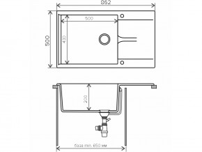 Мойка гранитная Gals-862 Белый 26 в Трёхгорном - tryohgornyj.mebel74.com | фото 2