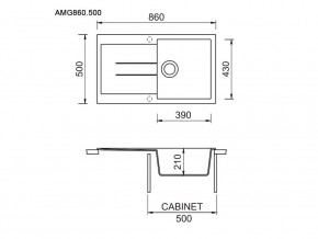 Мойка Longran Amanda AMG 860.500 в Трёхгорном - tryohgornyj.mebel74.com | фото 2