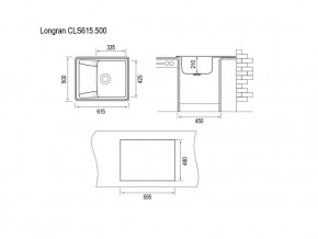 Мойка Longran Classic CLS 615.500 в Трёхгорном - tryohgornyj.mebel74.com | фото 2