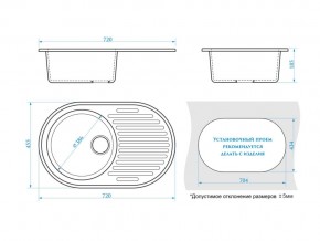 Мойка овальная Наоми Z11Q10 светло-серый в Трёхгорном - tryohgornyj.mebel74.com | фото 2