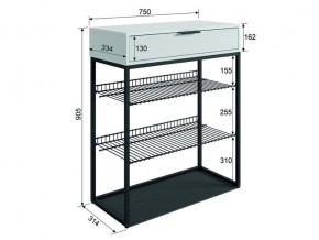 Обувница Краш черный муар/дуб крафт золотой в Трёхгорном - tryohgornyj.mebel74.com | фото 4